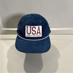 Simply Southern Outfitters USA Corduroy Truckers Rope Hat SnapBack Adjustable